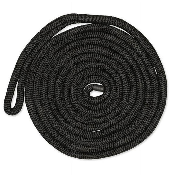 CDL3425BK 0.75 in.-25 ft. Nylon Double Braid Dock Line, Black