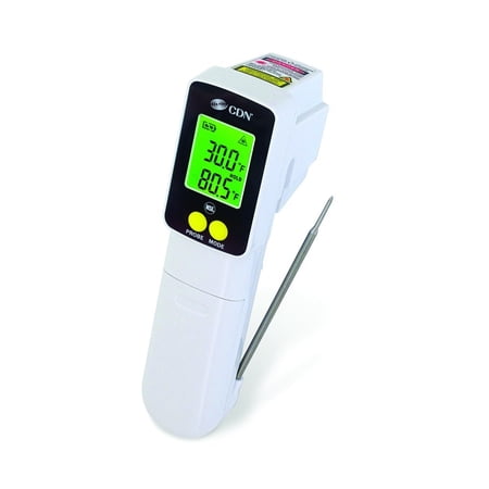 CDN ProAccurate Infrared Laser/Thermocouple Probe 2-in-1 Thermometer, White