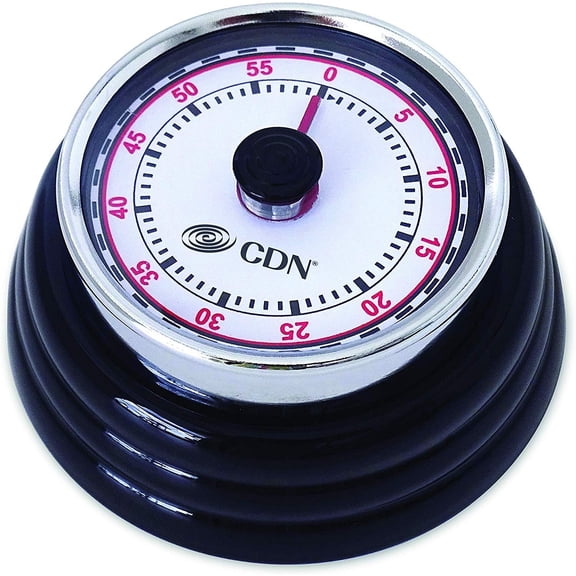 CDN MT4-BK Compact 60 Min Mechanical Timer-Black, Black