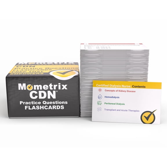 CDN Practice Question Study Cards: Exam Prep and Practice Test Questions for the Certified Dialysis Nurse Exam [Full Color Cards]