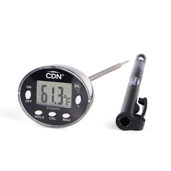 CDN Waterproof Digital Thermometer Long 4.75" Stem, NSF Certified, Ideal for for Bread Baking, Cooking, Brewing - DTQ450X