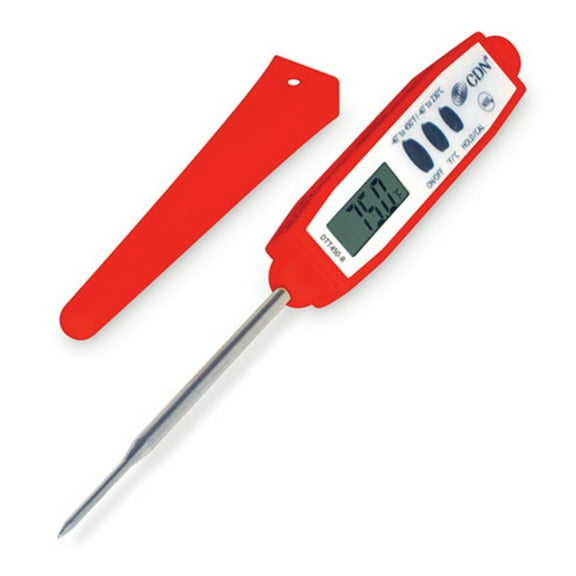 CDN ProAccurate Quick-Read Thin Tip Thermometer, Red