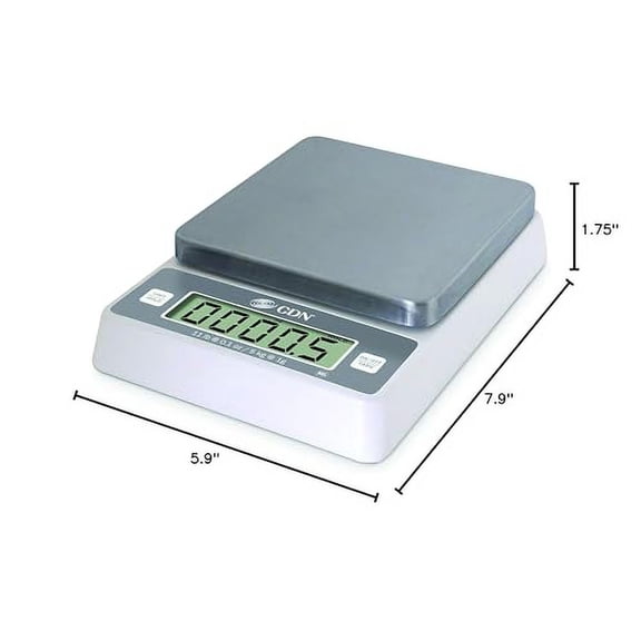 CDN SD1114 Pro Accurate Digital Portion Control Scale - 11 lb, 1.75" Height, 7.9" Width, 5.9" Length,Small