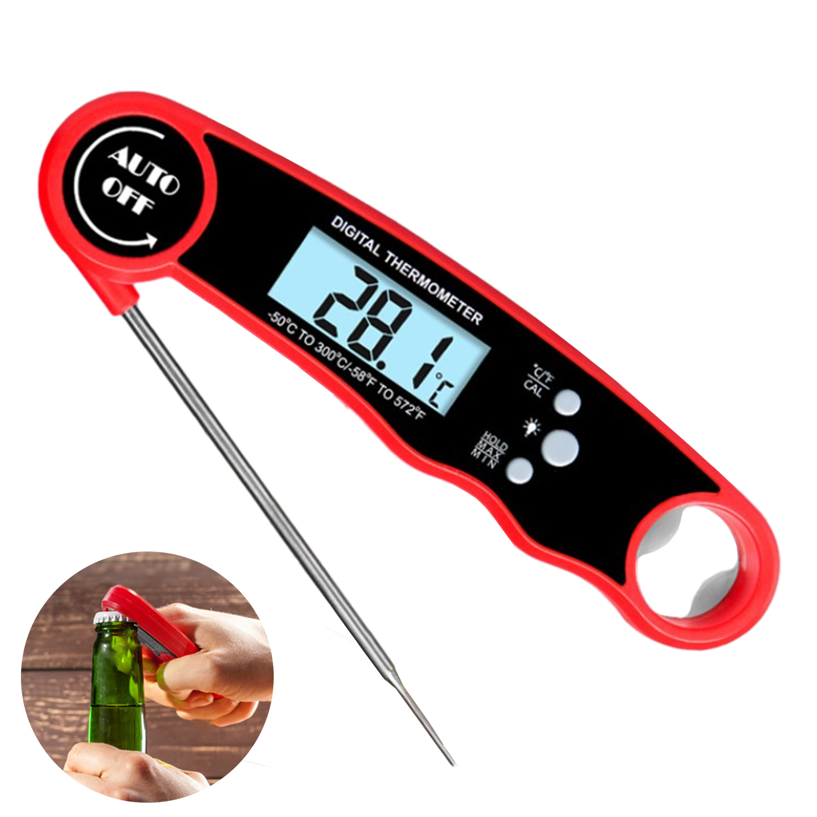 Thermomètre Digital Instantané Pour Viande - AIMILAR DY6003-B1, Magnétique Et Étanche, Avec Rétroéclairage Pour Cuisine, Four, BBQ - 4