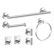 CDOUTSUN Polished Chrome Bathroom Accessories Set, 11.8 Inch Towel Bar Set Wall Mounted, Durable 304 Stainless Steel Bathroom Hardware Set, Modern Style, 7-Piece
