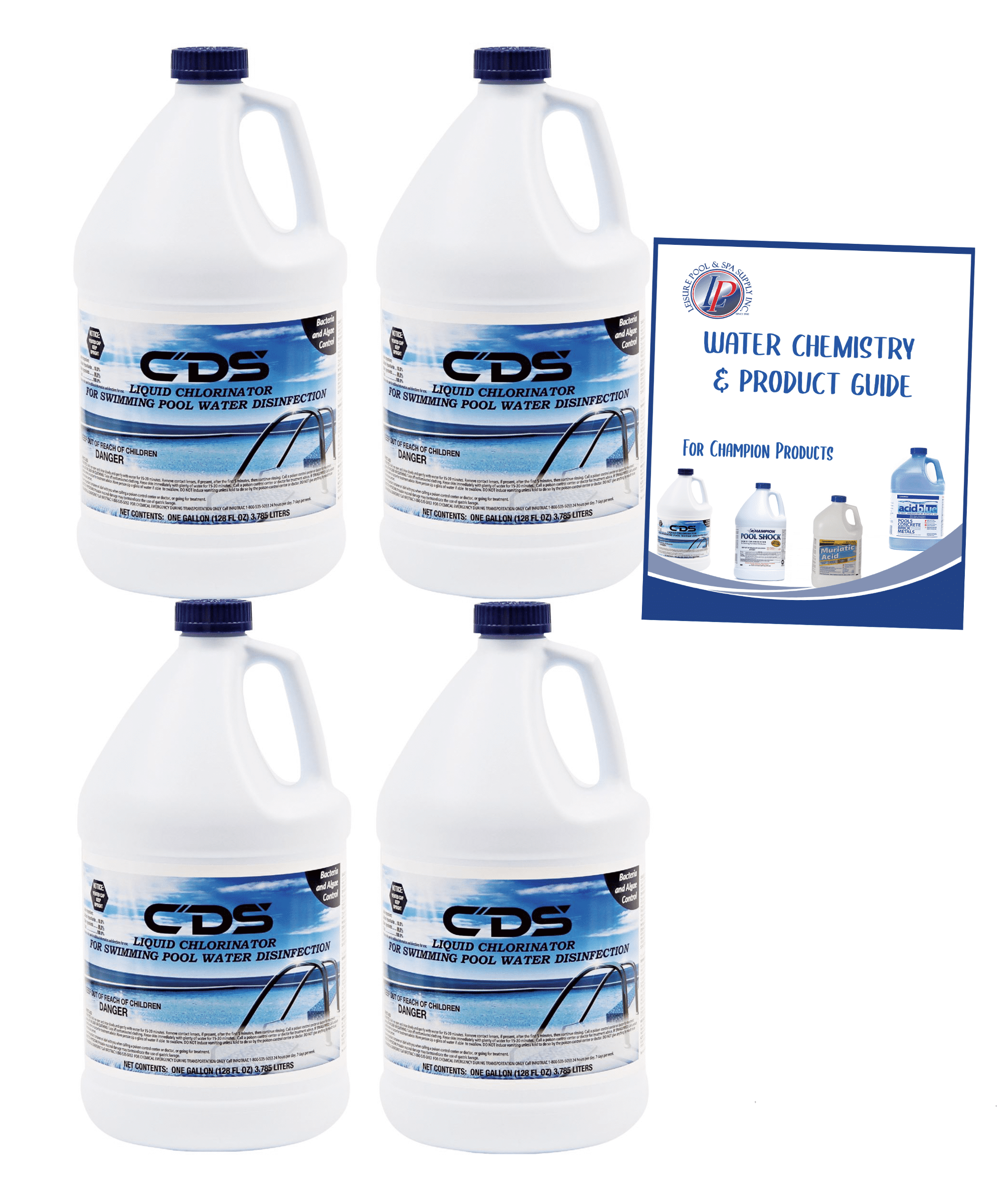 CDS Liquid Chlorine Cleaner for Swimming Pools, Algae and