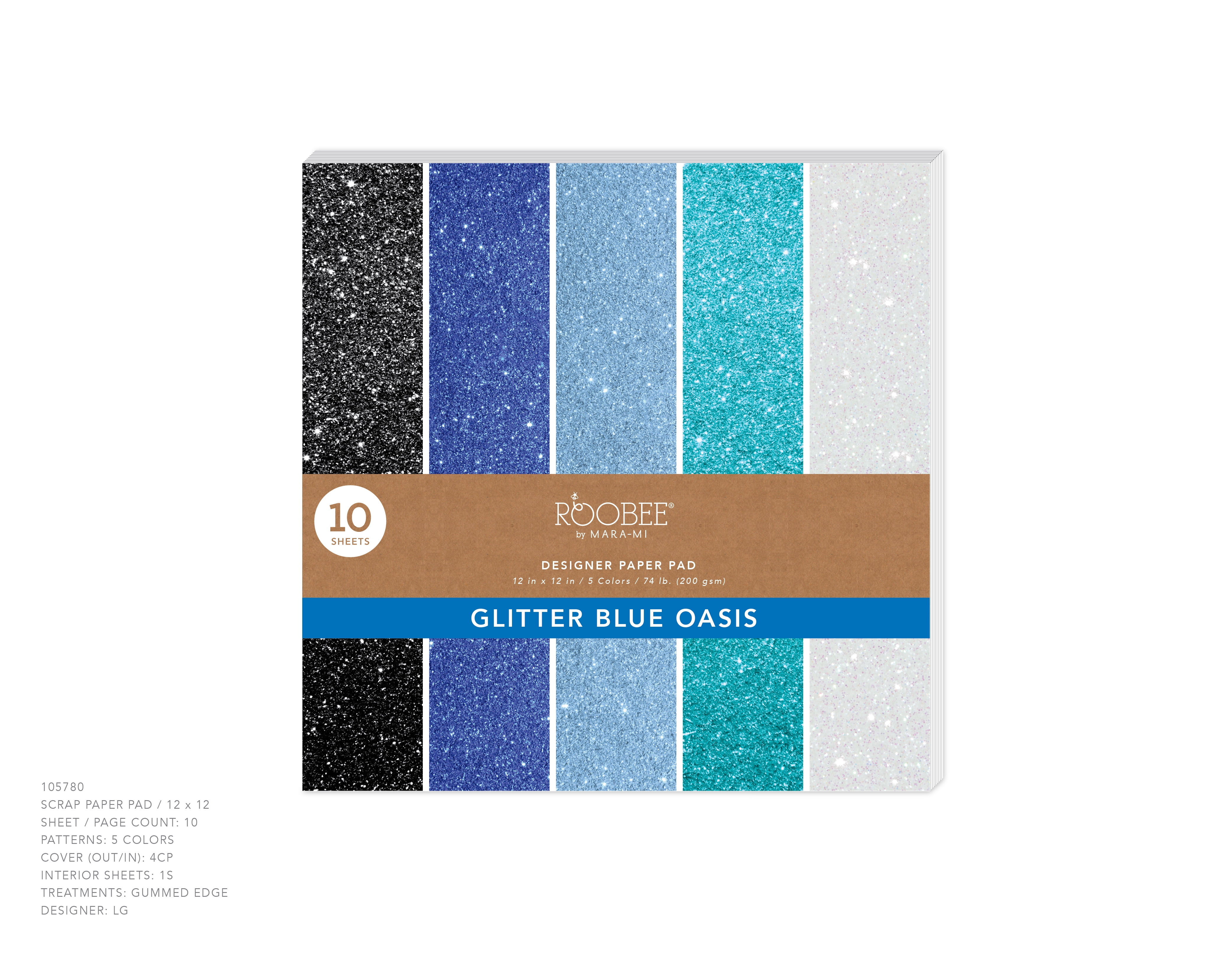 CDSTK 12X12 GLTR BLUE 10CT