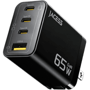 Cdtou 65W GaN 4‑Port Fast Wall Charger, Compact Multi Usb‑c for Laptops, Phones and Switch, Black