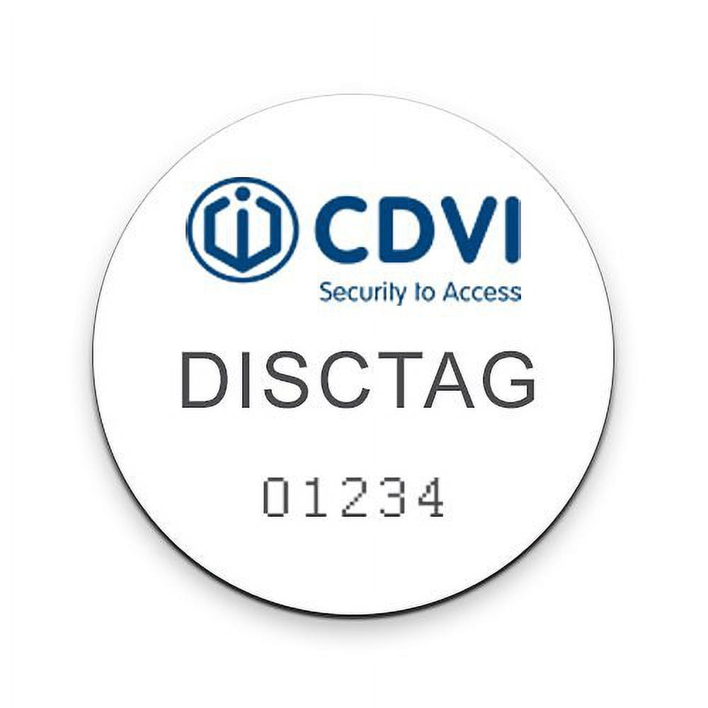 CDVI DISCTAG25 Mini PVC Adhesive Tag, 25-Pack