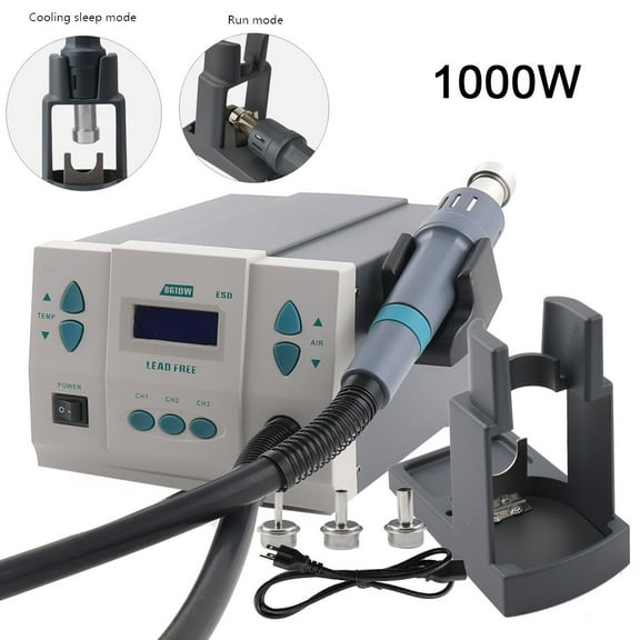 CDZHLTG 1000W Digital Solder Rework Station for Phone Motherboard Micro Repairing Soldering 861DW Hot Air Rework Station