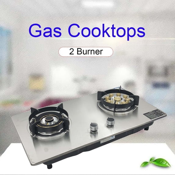 CDZHLTG 28in. 27.9"x15.7" Gas Cooktop Stainless Steel Gas Stove 2 Burners Gas Stoves Propane Gas LPG