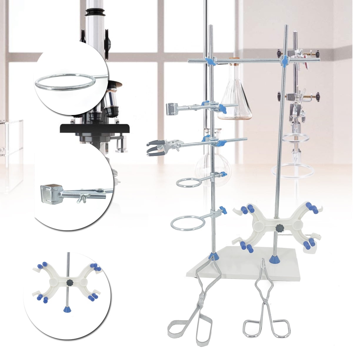 CDZHLTG 60cm Iron Laboratory Stands Stand Retort Rings Clamps Lab