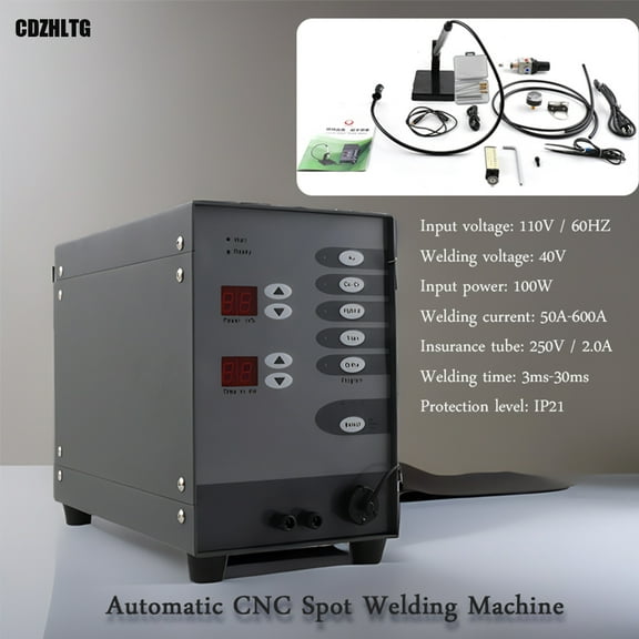 CDZHLTG Automatic CNC Spot Welding Machine Jewelry Welder 110V Pulse Argon Arc Welding Machine Welding current 50A-600A