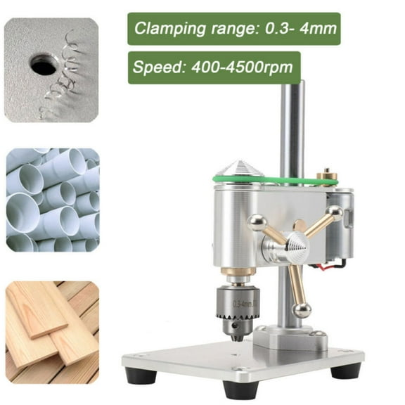 CDZHLTG Mini Drill Press, Precision Variable Speed Benchtop Drill Press 360 Rotating