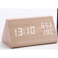 thumbnail image 1 of CDesktop Clocks Home Deco Wooden Alarm Clock Watch Table Voice Ontrol Digital Wood Despertador USB/AAAA Powered Electronic, 1 of 5