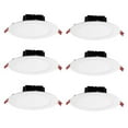 thumbnail image 1 of Integrated LED 6 in Round Canless Recessed Light for Kitchen Bathroom Livingroom, White Soft White 6-Pack, 1 of 1