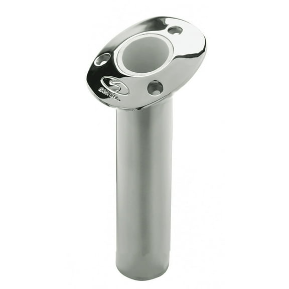 CE SMITH FLUSH MT ROD HOLDER SILVER STAINLESS 9" DEP 15 DEG