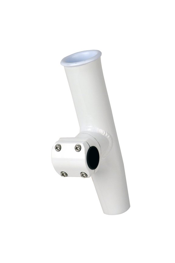 53773 C.e. Smith Adjustable Mid Mount Rod Holder - 7/8" Or 1" Od - White Powder Coat Aluminum W/sleeve & Hex Key