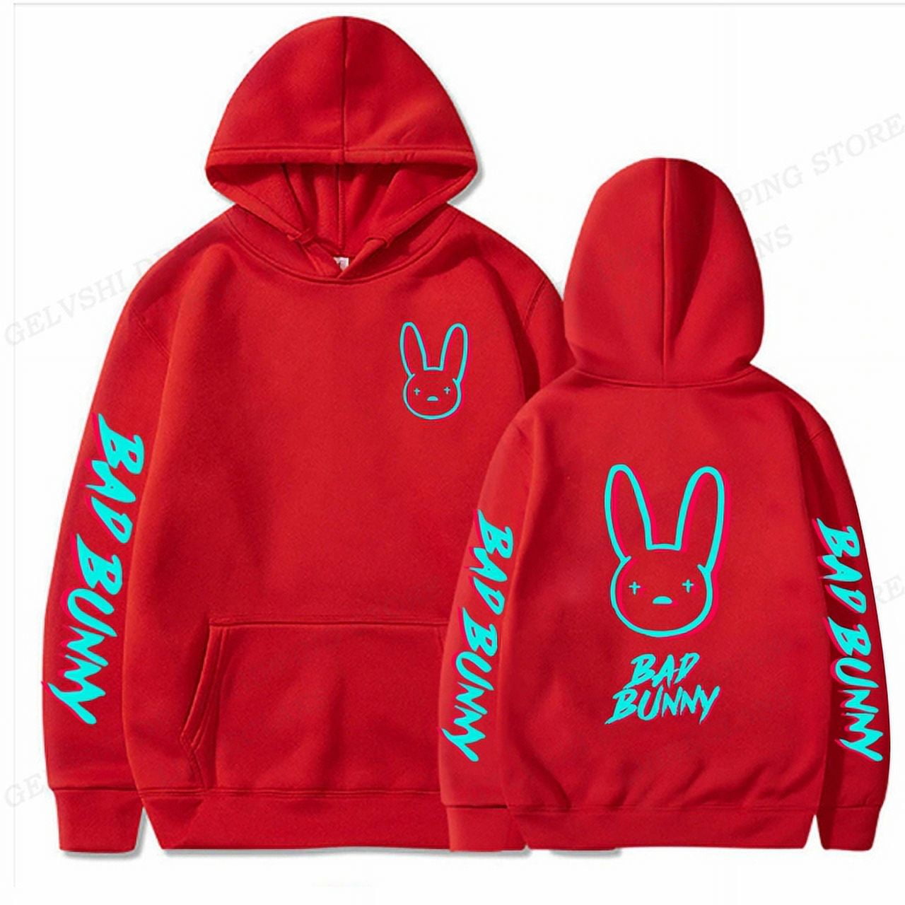 Bad bunny hoodie red sale