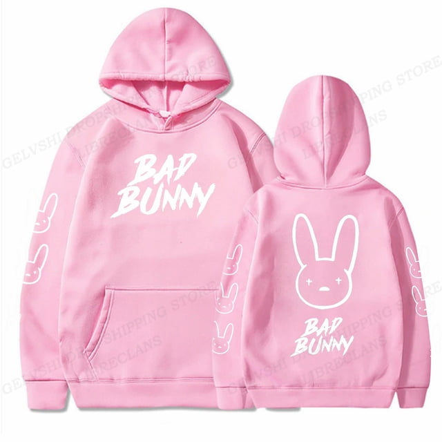 Pink bad bunny hoodie hotsell