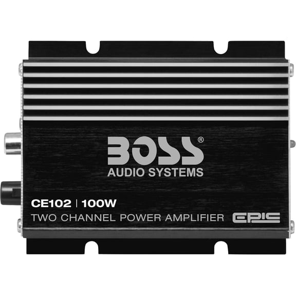 CE102 2 Channel Car Amplifier - 100 High Output, High/Low Level Inputs, High/Low Pass Crossover, Hook Up to Subwoofer for Bass