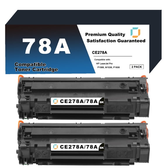 CE278A Toner Cartridge Replacement Compatible for HP 78A 2 Pack to use with LaserJet P1566, M1536dnf, P1606dn, M1537dnf, M1538dnf, M1539dnf Printer
