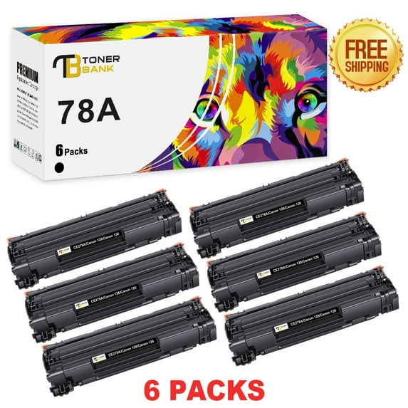 CE278A Toner Cartridges 78A for Laserjet MFP M1536dnf M1537dnf M1538dnf M1539dnf P1606dn Printer with 1606dn toner cartridge( Black,6-Pack)