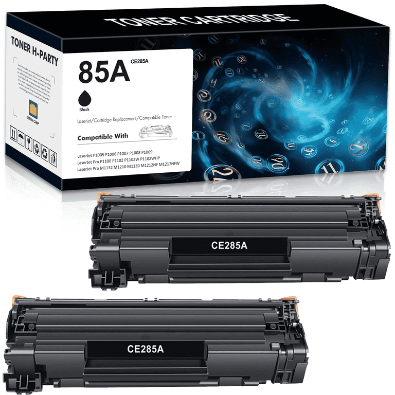 CE285A 85A Toner Cartridge Black Compatible for HP 85A CE285A CE285D use with HP Laserjet Pro P1102w P1102 1102w P1005 M1132 M1210 Printer Ink 2 Pack