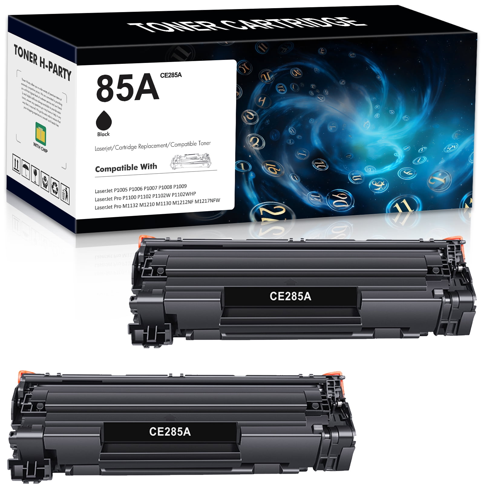 10-Pack HP 85A/CE285A Compatible Toner Cartridges - For LaserJet P1102w, M1217nfw, Canon LBP6000