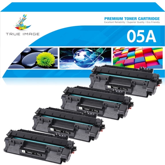 CE505D Compatible for HP 05A CE505A Black Toner Cartridge P2035 505A 05X CE505X CE505XD LaserJet P2030 P2035N 2035N 2055DN P2050 P2055D P2055DN P2055X Print Ink (4 Pack)