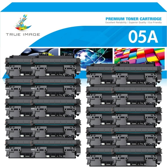 CE505D Compatible for HP 05A CE505A Black Toner Cartridge P2035 505A 05X CE505X CE505XD LaserJet P2030 P2035N 2035N 2055DN P2050 P2055D P2055DN P2055X Print Ink (20 Pack)