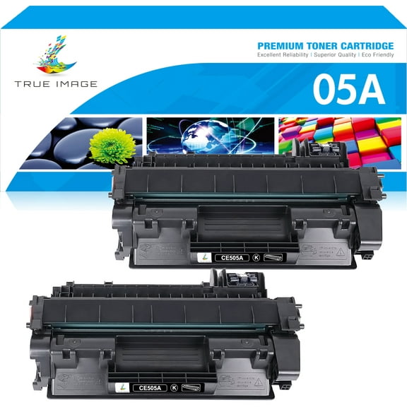 CE505D Compatible for HP 05A CE505A Black Toner Cartridge P2035 505A 05X CE505X CE505XD LaserJet P2030 P2035N 2035N 2055DN P2050 P2055D P2055DN P2055X Print Ink (2 Pack)