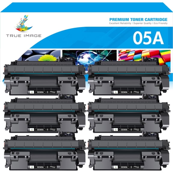 CE505D Compatible for HP 05A CE505A Black Toner Cartridge P2035 505A 05X CE505X CE505XD LaserJet P2030 P2035N 2035N 2055DN P2050 P2055D P2055DN P2055X Print Ink (6 Pack)