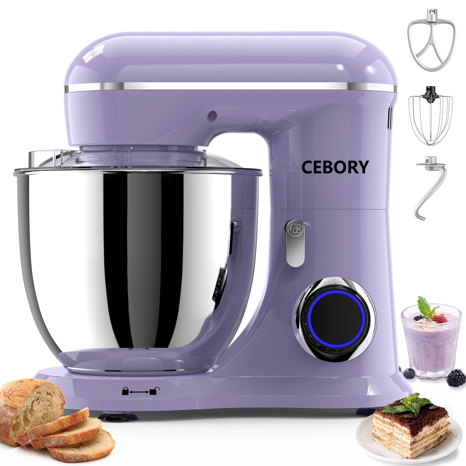 CEBORY 3-IN-1 Stand Mixer, 6.5 QT Tilt-Head 10-Speed Food CEBORY 3-IN-1 Stand Mixer, 6.5 QT Tilt-Head 10-Speed Food