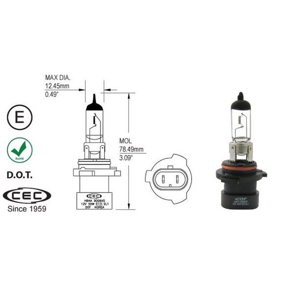 CEC 9006XS Halogen Lamp Bulb - Package of 2