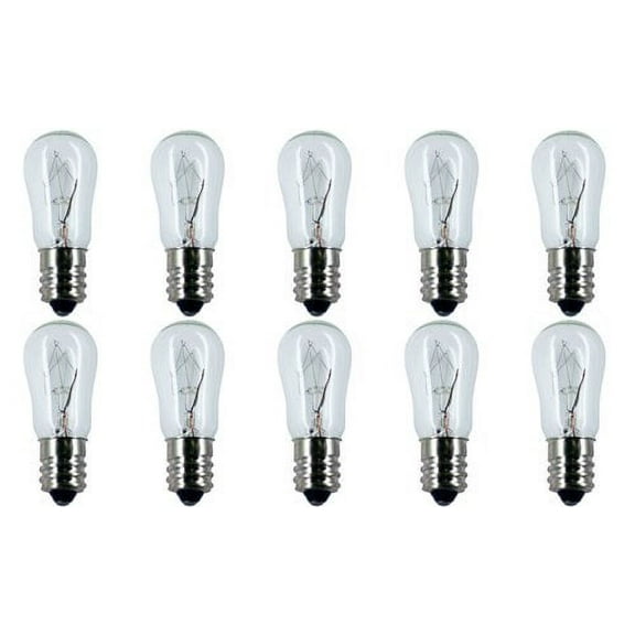 CEC Industries #10S-6 130V Bulbs, 130 V, 10 W, E12 Base, S-6 shape (Box of 10)