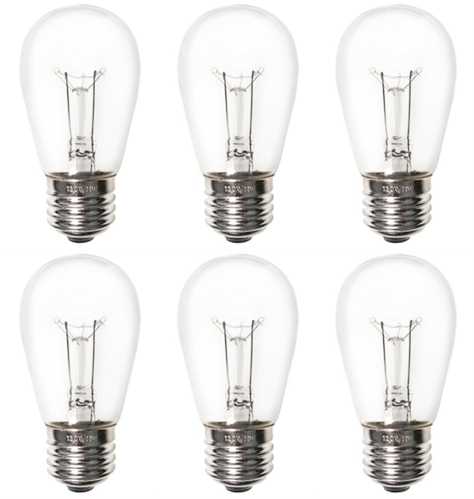 CEC Industries #11S14/130V Bulbs, 130 V, 11 W, E26 Base, S-14 shape (Box of 6)