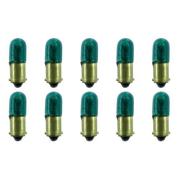 CEC Industries #44G (Green) Bulbs, 6.3 V, 1.575 W, BA9s Base, T-3.25 shape (Box of 10)