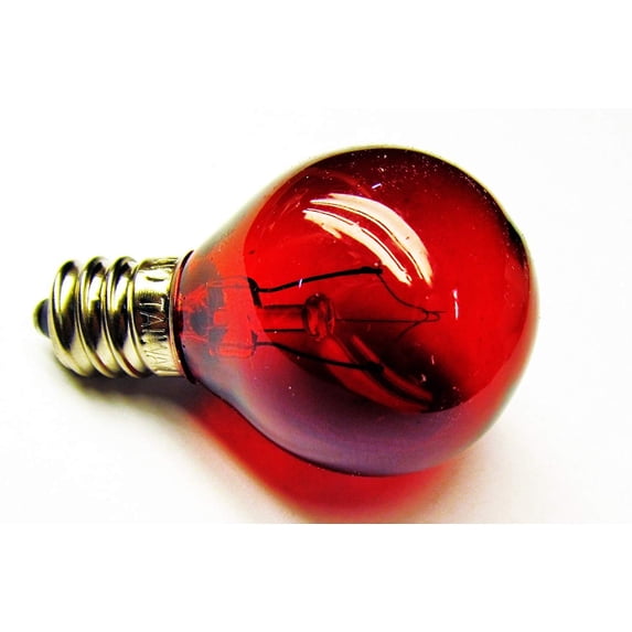 CEC Industries #5G9 1/2/120V/TR (Red) Bulbs, 120 V, 5 W, E12 Base, G-9-1/2 shape (25-pack)