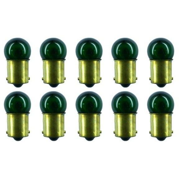 CEC Industries #67NG (Green) Bulbs, 13.5 V, 7.965 W, BA15s Base, G-6 shape (Box of 10)