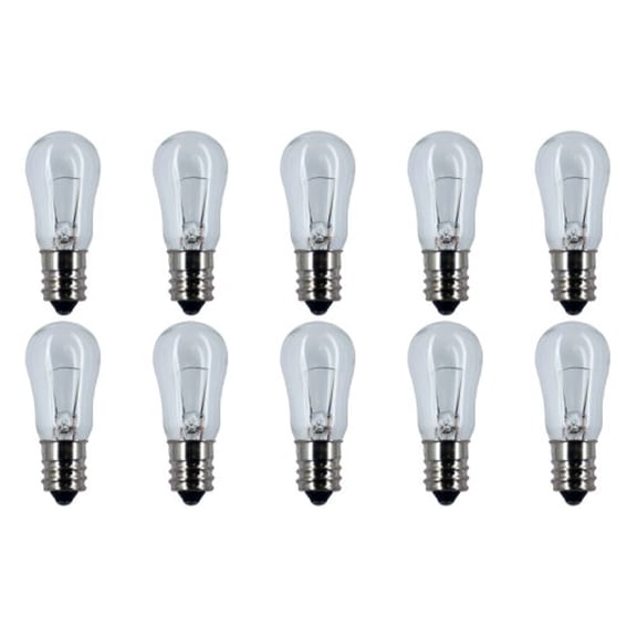 CEC Industries #6S6 24V Bulbs, 24 V, 6 W, E12 Base, S-6 shape (Box of 10)