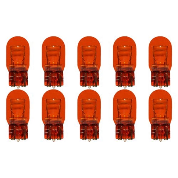 CEC Industries #7443NA (Amber) Bulbs, 12/12 V, 21/5 W, W3x16q Base, T-6.5 shape (Box of 10)