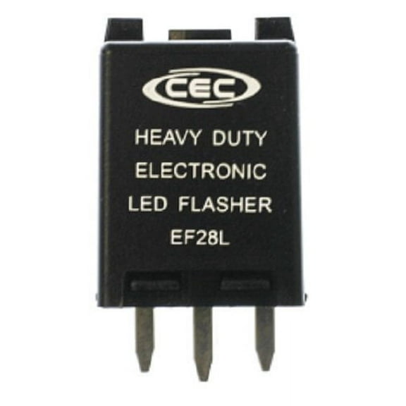 CEC Industries EF28L Electronic Turn Signal Flasher Relay, LED Compatible, 3 Prongs, 12 Volts