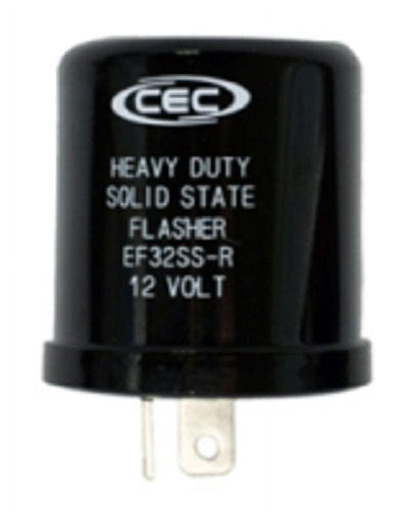 CEC Industries EF32SS-R Turn Signal Flasher Relay, LED Compatible, 2 Prongs, 12 Volts