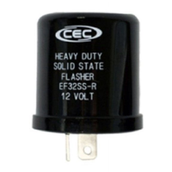 CEC Industries EF32SS-R Turn Signal Flasher Relay, LED Compatible, 2 Prongs, 12 Volts