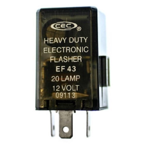 CEC Industries EF43 Electronic Turn Signal Flasher Relay, 3 Prongs, 12 Volts