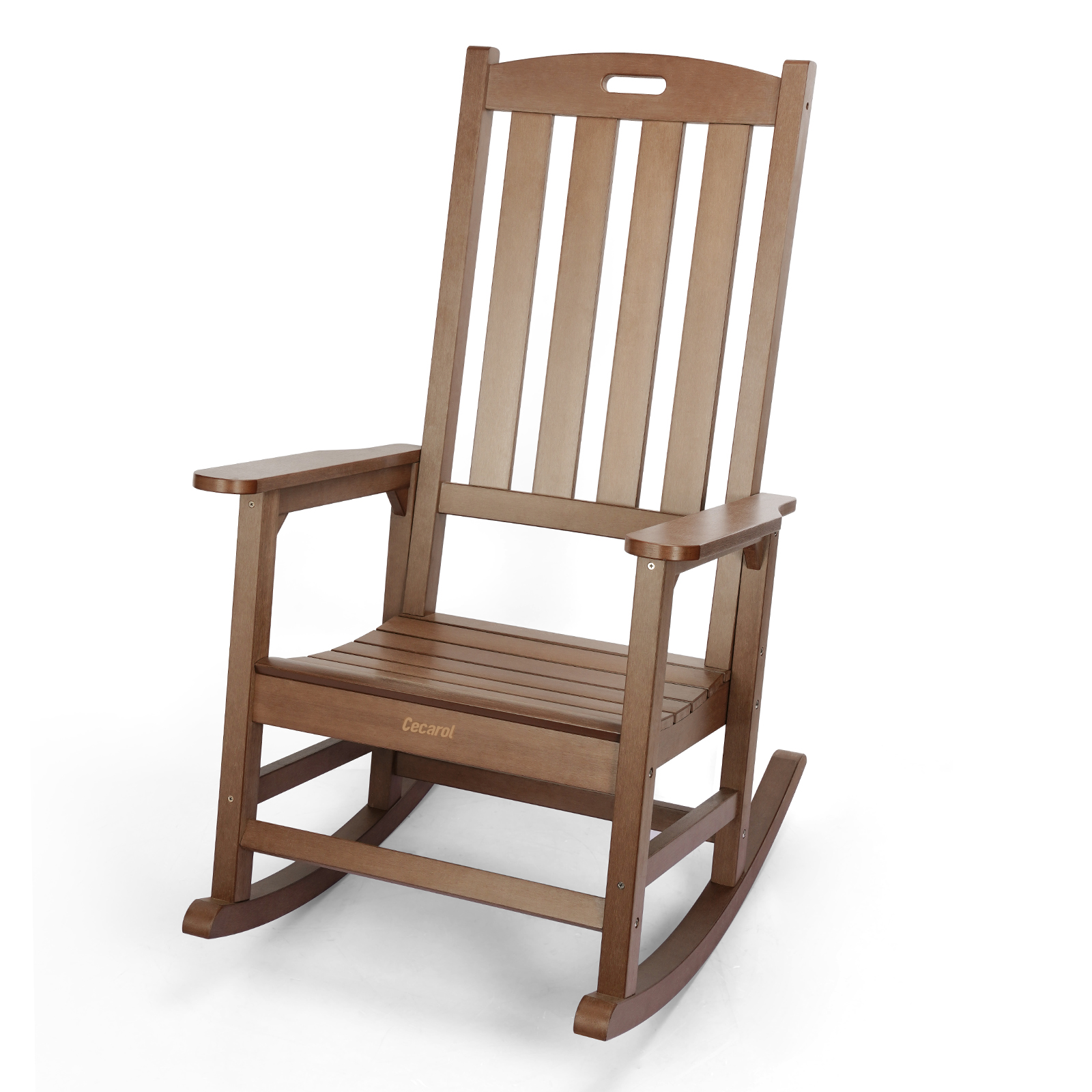 Better Homes & Gardens Delahey Wood Rocking Chair, Brown Finish