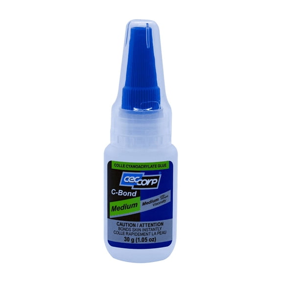 CECCORP Medium Super Glue C-Bond Clear Cyanoacrylate CA Glue, 30 Grams (1.05 oz.)