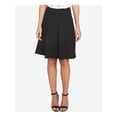 thumbnail image 1 of CECE Womens Black Zippered Textured Lined Above The Knee Wear To Work A-Line Skirt 2, 1 of 2