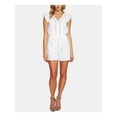 thumbnail image 1 of CECE Womens White Short Sleeve V Neck Romper Size: 10, 1 of 4